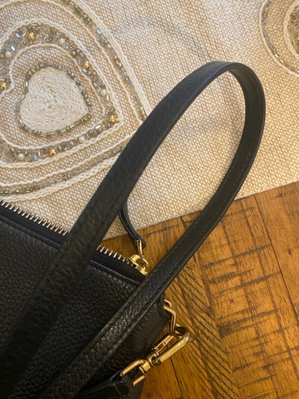 Tory Burch Black Pebbled Leather Logo Crossbody - Picture 9 of 16